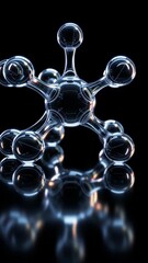 Wall Mural - vertical video 3d animation formaldehyde molecule on black background