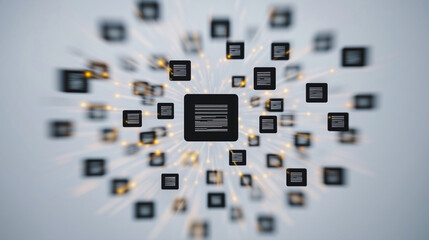 Wall Mural - digital universe: capturing the essence of modern digital connectivity, an array of interconnected m