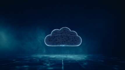 Wall Mural - cloud technology abstract: a captivating, futuristic digital rendition of a cloud, symbolizing the e