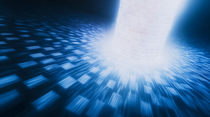 Wall Mural - illuminating pathway: a radiant beam of light dramatically cascades downwards, casting a captivating