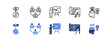 © Jefri - Business incubator icon sheet with Funding, Investor relations, Pitching, Prototype, Growth mindset.