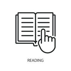 Sticker - reading thin line vector icons.