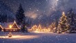 © SamsuAI - Snowy Christmas Night in European Village
