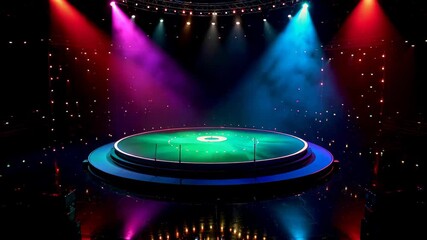 Wall Mural - brightly lit stage with a circular stage and a circular stage