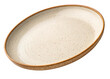 © mdnahidkha23 - Rustic speckled oval ceramic plate with a brown rim isolated on transparent background
