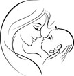 © Gifar - Mother with daughter and son vector illustration showing loving family silhouettes in profile style