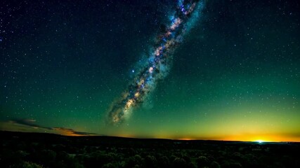 Wall Mural - milky and the milky shine brightly in the night sky