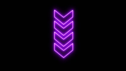 Wall Mural - Glowing neon down direction illustration arrow icon. Neon arrow icon.