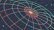 © Misbah - Abstract cosmic grid network in space with stars vector illustration background design template concept