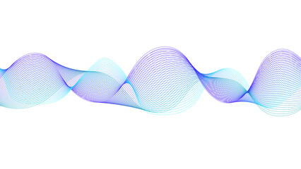 Wall Mural - abstract wavy lines in blue and purple. smooth, flowing gradient waves.