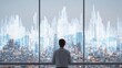 © CStock - A businessman looking out over a futuristic cityscape through large windows, envisioning opportunities.