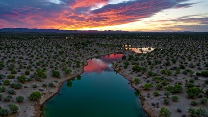 Wall Mural - arafed view of a river running through a desert area