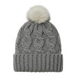 © Ayesha - Gray knitted winter hat with pompom isolated on transparent background