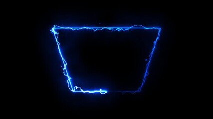 Wall Mural - Glowing sphere of electric blue flame and energy on a black background, a futuristic design of a neon star