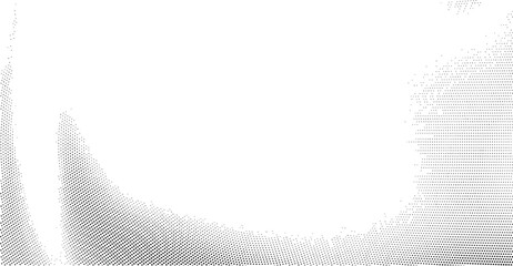 Wall Mural - Abstract wave lines halftone pattern. Black and white vector illustration	
