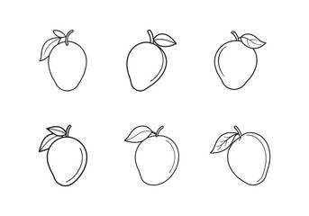 mango icon line art vector illustration