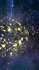 Wall Mural - glowing particles forming sphere animation over cosmic background
