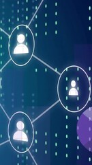 Wall Mural - collecting data and network connections animation over digital background with graphs
