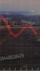 Wall Mural - animation of financial data processing over field