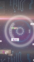 Wall Mural - displaying digital data analytics with social media metrics in animation interface