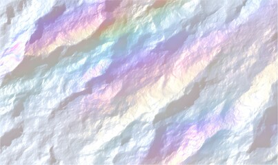 Wall Mural - holographic, iridescent texture on a white background, in an aesthetic style.