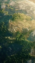 Wall Mural - planet earth at night with clouds and oceans visible.