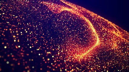 Wall Mural - abstract bg, golden magic glitters fly in air in slow motion and form beautiful swirls. luma matte a