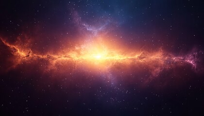 Wall Mural - stunning cosmic explosion with golden and blue nebulas creating intricate shapes in the universe