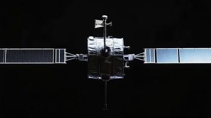 Wall Mural - a space station with a satellite on its rooftop, surrounded by stars and galaxies