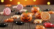 © Abdul - Festive Halloween Scene with Pumpkins and Candy