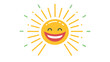 © Yeasin - Happy cartoon sun with a big smile and radiating rays on a white background