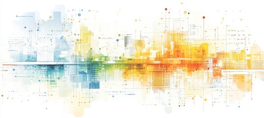 Intricate Coding Circuitry Visualization and Complex Algorithm Design in Vector Illustration Art