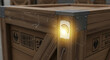 © BB Motion - Wooden crate import traffic trade with glowing sensor technology