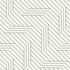 Seamless pattern with geometric, linear zigzag. Endless, stylish texture. Bold, monochrome ripple background. Linear, weaved grid. Thin, interlaced swatch. Can be used as a swatch for Illustrator.