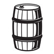 © Laki Parvin  - A classic black and white illustration of a wooden barrel typically used for storing and aging liquids like wine or beer.