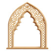 © Multazam - Ornate gold archway design with intricate details on transparent background, cut out, PNG 3D Digital Art, clip art.