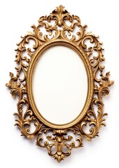 Wall Mural - ornamental gold oval jewelry locket frame.