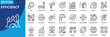 © Uniconlabs - efficiency icon set collection in outline style. an icon pack contain operation, production, time, energy, optimize, performance, process, labor, workflow, six sigma, automate, streamline, resource