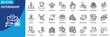 © Uniconlabs - internship icon set collection in outline style. an icon pack contain professional, part time, employee, organization, student, skills, knowledge, mentor , insight, recruit, practice, apprenticeship