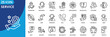 © Uniconlabs - service icon set collection in outline style. an icon pack contain help, assistance, maintenance, repair, customer, technician, inquiry, care, call, response, solutions, availability, satisfaction