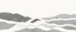 © TWINS DESIGN STUDIO - Mountain hill and texture background vector. Abstract Mountain landscape with line art, pencil line, grunge, dot halftone pattern. Wallpaper design for print, wall art, cover and interior.