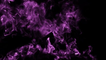 Wall Mural - purple wispy smoke flow loop on black background