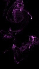 Wall Mural - purple wispy smoke flow loop on black background