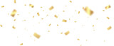 Falling gold confetti background. PNG illustration of festive confetti