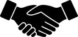 © Ahmed - Illustration of a handshake representing agreement partnership and collaboration in black and white