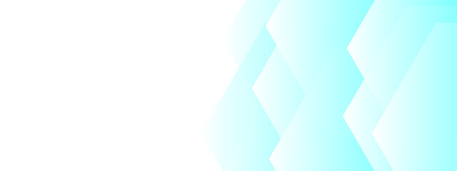 Wall Mural - minimalist digital background with soft overlapping cyan hexagonal shapes fading into a clean white 