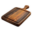 © Firoza - Rustic wooden chopping board with juice groove and handle isolated on transparent background