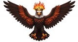Mythical eagle with flapping wings