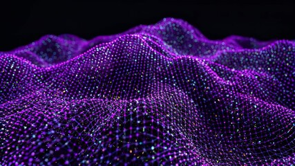 Wall Mural - Purple Particle Grid 3 D Scene Material Purple Particle Wave Network