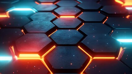 Glowing hexagonal grid pattern (3)